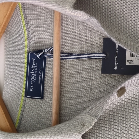 Vineyard Vines Merino Wool Men's Gray Performance Polo Career Office Grey Shirt - Picture 3 of 5